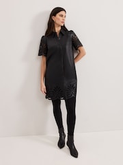 Phase Eight Black Cutwork PU Dress - Image 3 of 6