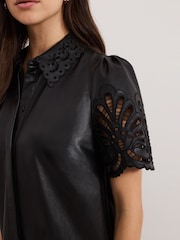 Phase Eight Black Cutwork PU Dress - Image 5 of 6
