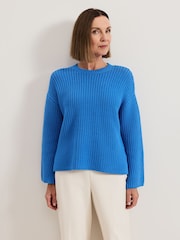 Phase Eight Blue Gabby Textured Knit Jumper - Image 1 of 7