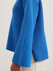 Phase Eight Blue Gabby Textured Knit Jumper - Image 5 of 7