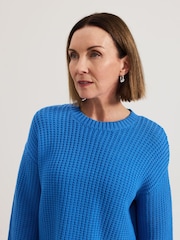 Phase Eight Blue Gabby Textured Knit Jumper - Image 6 of 7