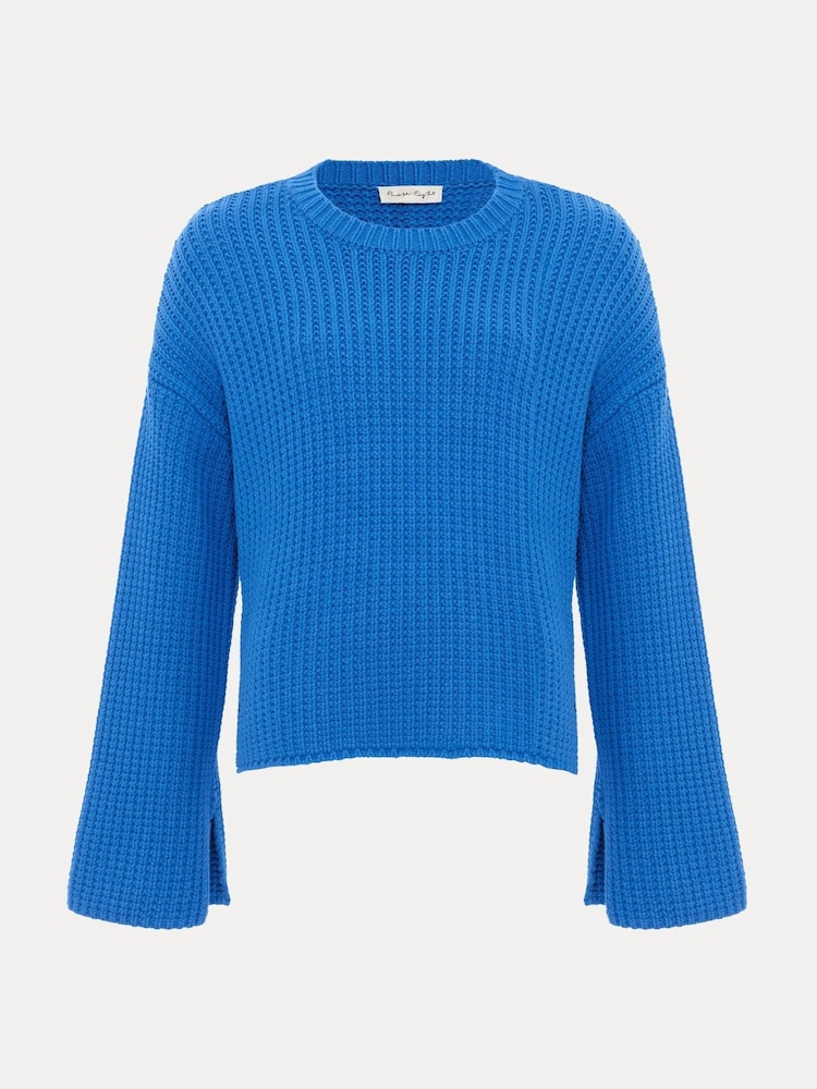 Phase Eight Blue Gabby Textured Knit Jumper - Image 7 of 7