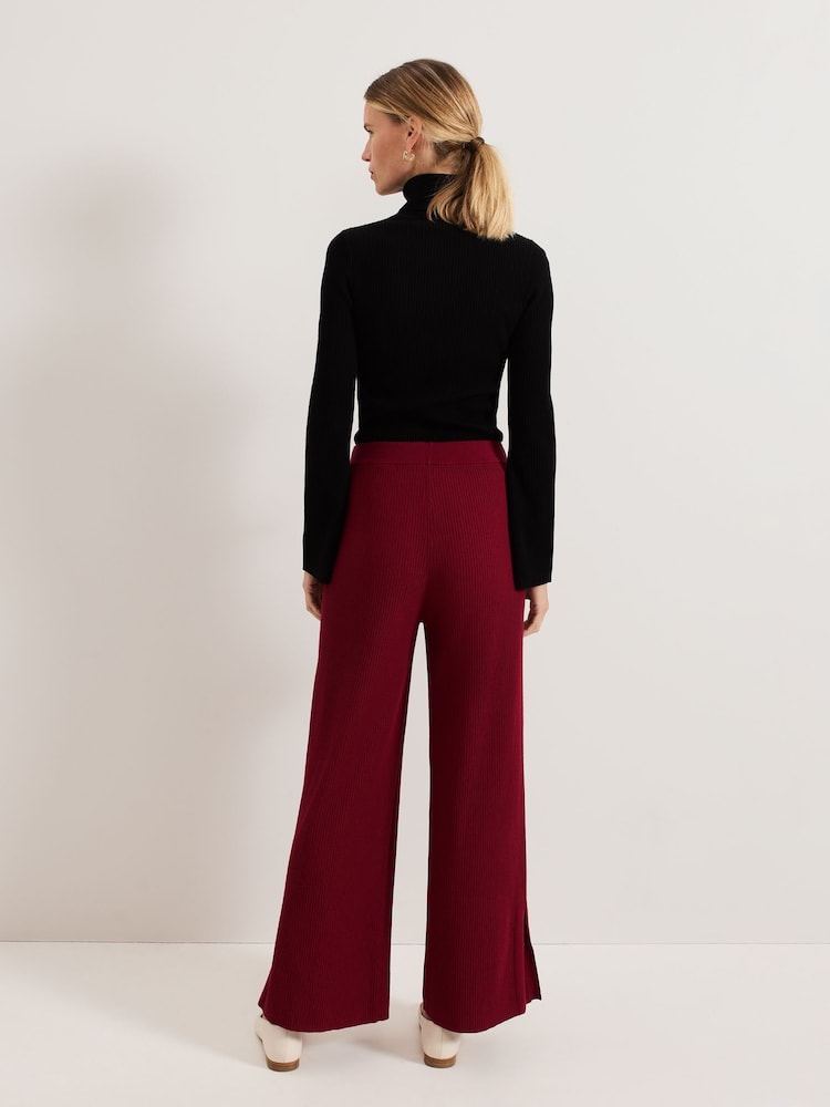 Phase Eight Red Lori Ribbed Trousers - Image 2 of 7
