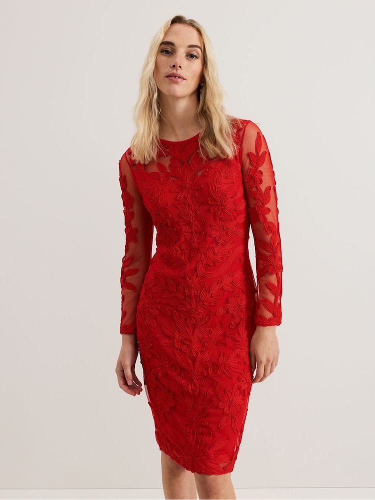 Phase Eight Red Navida Midi Dress - Image 1 of 7