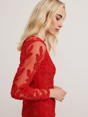 Phase Eight Red Navida Midi Dress - Image 5 of 7