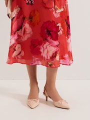 Phase Eight Pink Bow Kitten Heels - Image 1 of 7