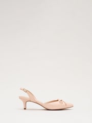 Phase Eight Pink Bow Kitten Heels - Image 4 of 7
