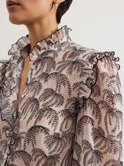 Phase Eight Black Serena Frill Blouse - Image 4 of 7