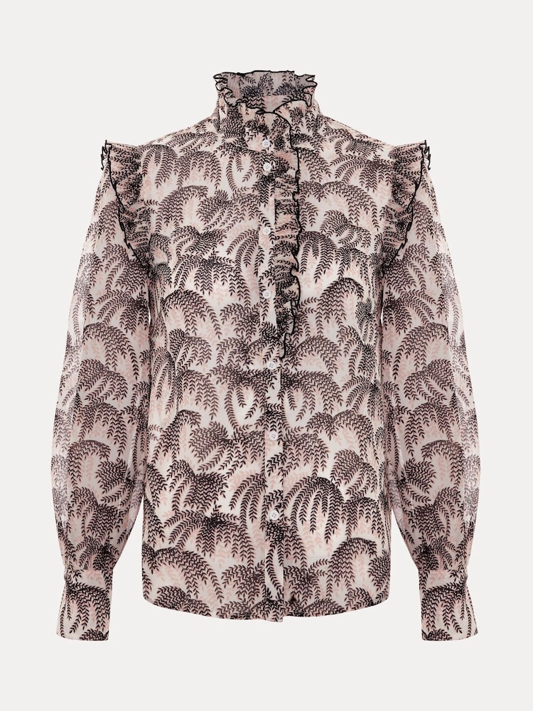 Phase Eight Black Serena Frill Blouse - Image 7 of 7