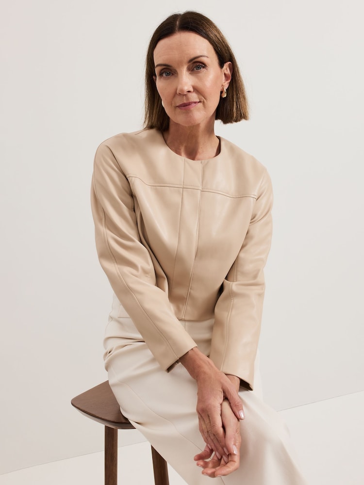 Phase Eight Natural Sylvia PU Jacket - Image 4 of 6
