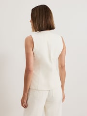 Phase Eight White Sophia 100% Cotton Waistcoat - Image 2 of 6