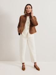 Phase Eight White Sophia 100% Cotton Waistcoat - Image 5 of 6