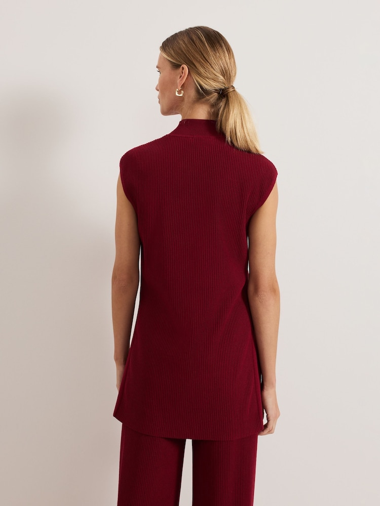 Phase Eight Red Lori Ribbed Tunic - Image 2 of 7