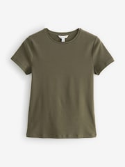 Banana Republic Khaki Green Refined T-Shirt - Image 1 of 2
