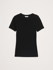 Banana Republic Black Ribbed Short-Sleeve T-Shirt - Image 4 of 4