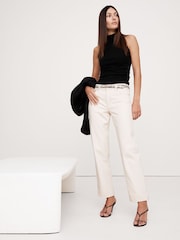 Banana Republic Black Refined Mock-Neck Tank Top - Image 1 of 4