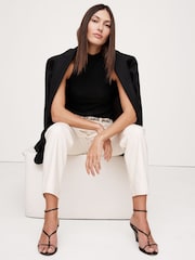 Banana Republic Black Refined Mock-Neck Tank Top - Image 2 of 4