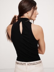 Banana Republic Black Refined Mock-Neck Tank Top - Image 3 of 4