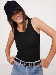 Banana Republic Black Ribbed Tank T-Shirts - Image 1 of 3