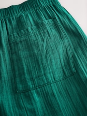 Verde - Pantalones de gasa de algodón 100 % en tejido arrugado y pernera tipo barril de Gap - Imagen 11 de 12