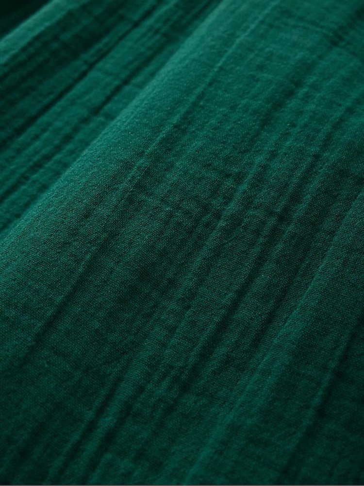 Verde - Pantalones de gasa de algodón 100 % en tejido arrugado y pernera tipo barril de Gap - Imagen 12 de 12