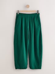 Verde - Pantalones de gasa de algodón 100 % en tejido arrugado y pernera tipo barril de Gap - Imagen 7 de 12