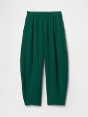 Verde - Pantalones de gasa de algodón 100 % en tejido arrugado y pernera tipo barril de Gap - Imagen 8 de 12