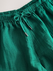 Gap Green 100% Cotton Crinkle Gauze Easy Shorts - Image 7 of 8