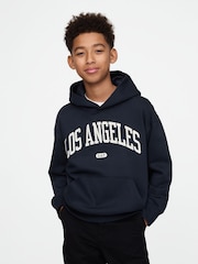 Gap Navy Blue Los Angeles Vintage Fleece-Lined Hoodie (4-13yrs) - Image 1 of 4