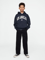 Gap Navy Blue Los Angeles Vintage Fleece-Lined Hoodie (4-13yrs) - Image 3 of 4