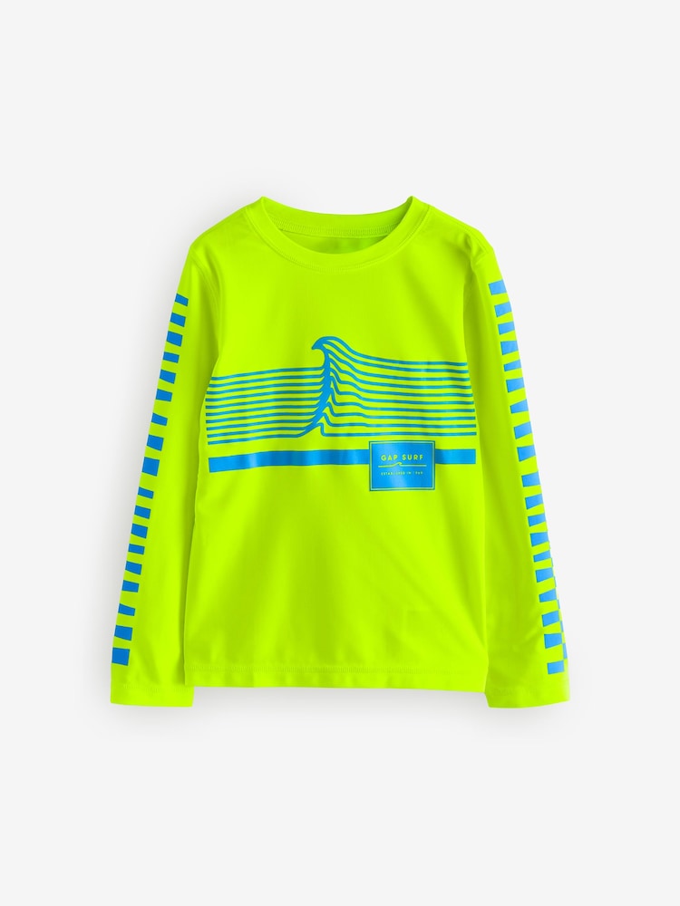 Желтый - Gap Long Sleeve Swim Rash Guard (4-13yrs) - Изображение 1 из 5