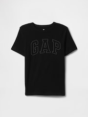 Negro - Camiseta de manga corta y cuello redondo con logo de Gap (4-13años) - Imagen 1 de 3