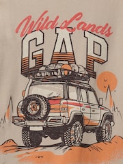 Gap Beige Logo Short Sleeve Crew Neck Graphic T-Shirt (4-13yrs) - Image 3 of 3