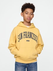 Gap Yellow San Francisco Vintage Fleece-Lined Hoodie (4-13yrs) - Image 1 of 3