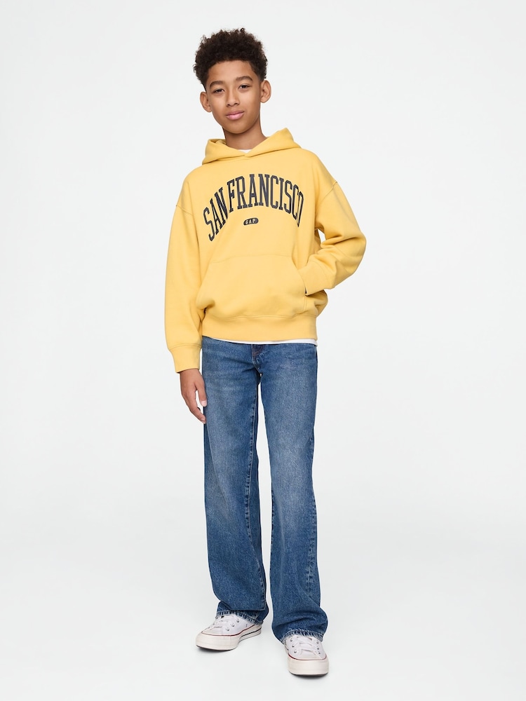 Gap Yellow San Francisco Vintage Fleece-Lined Hoodie (4-13yrs) - Image 3 of 3
