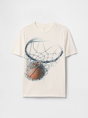 Cream košarkarska - Gap Short Sleeve Graphic T-Shirt (4-13yrs) - Slika 1 iz 2