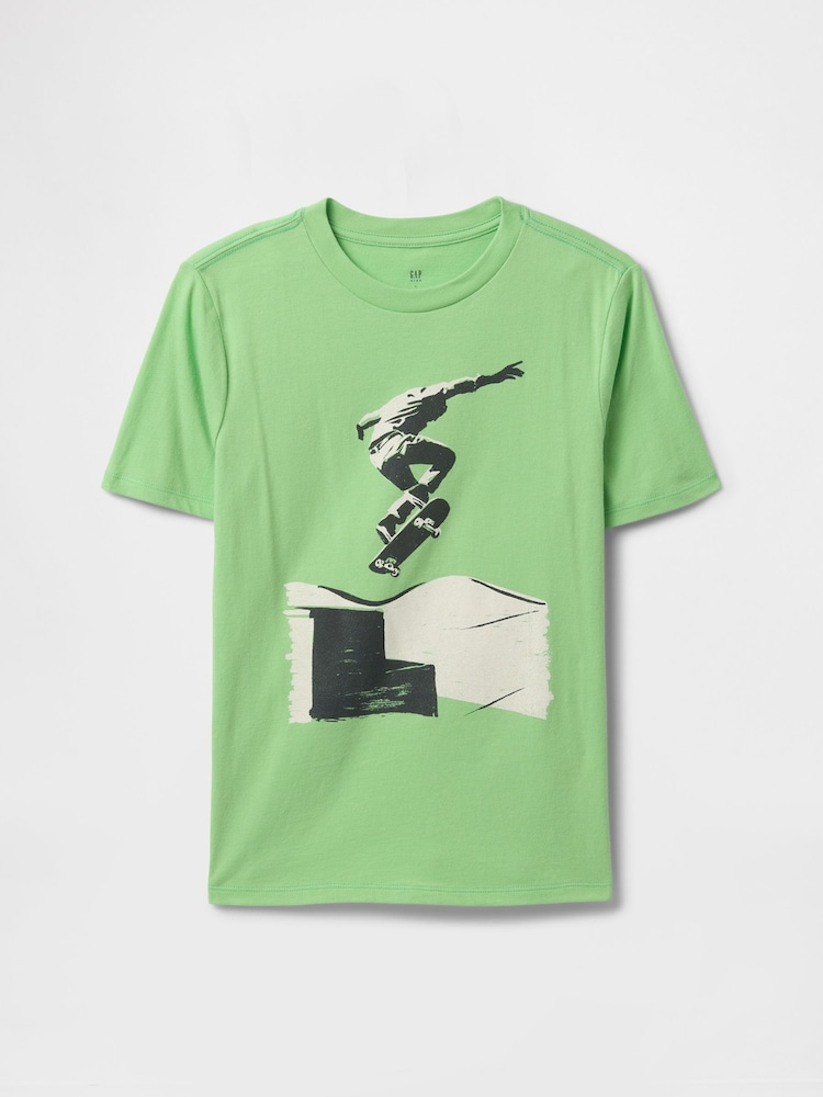 zelena Skateboarder - Gap Short Sleeve Graphic T-Shirt (4-13yrs) - Slika 1 iz 2