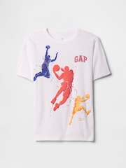 Gap White Logo Short Sleeve Crew Neck Graphic T-Shirt (4-13yrs) - Image 1 of 3