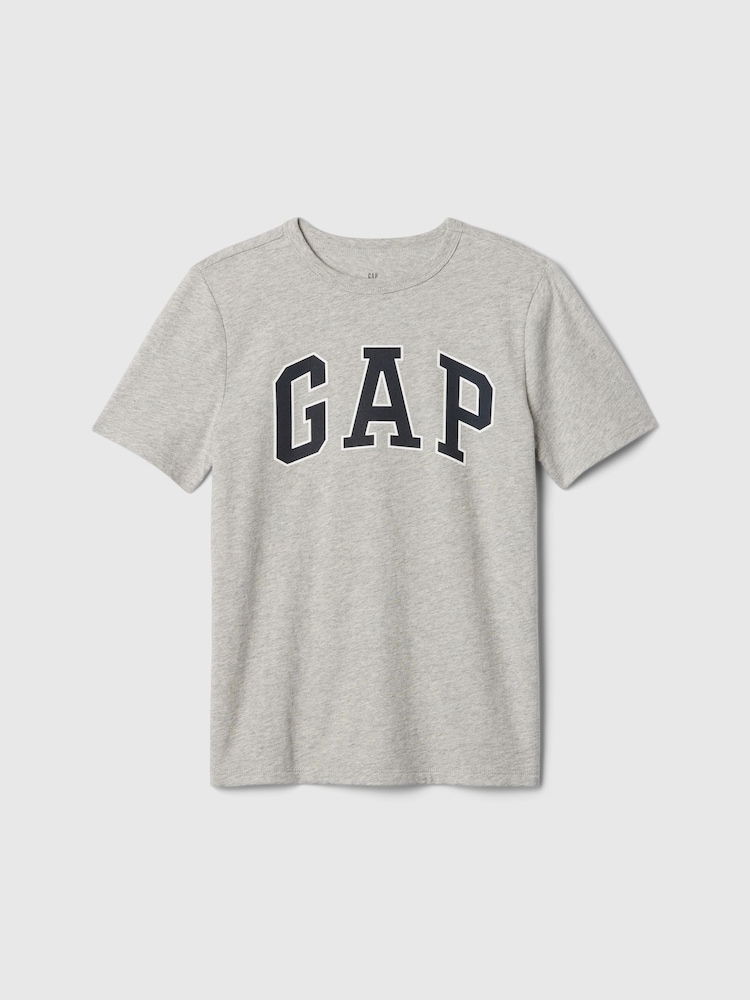 Gap Grey Logo Short Sleeve Crew Neck T-Shirt (4-13yrs) - Image 1 of 2 Gap Grey Logo Short Sleeve Crew Neck T-Shirt (4-13yrs) - Image 1 of 2