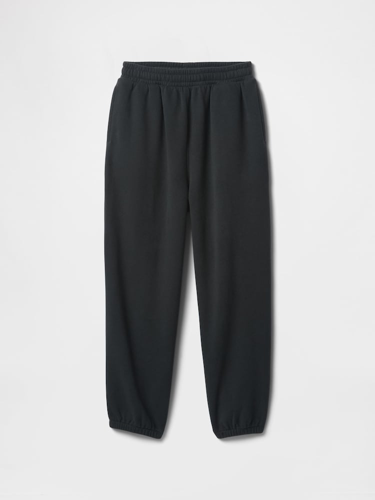 Negro - Pantalones de chándal suaves con forro polar y logo de estilo vintage de Gap (4-13 años) - Imagen 4 de 4