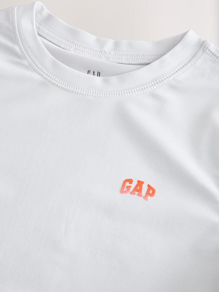 Gap White Logo Long Sleeve Swim Rash Guard (4-13yrs) - Image 2 of 4