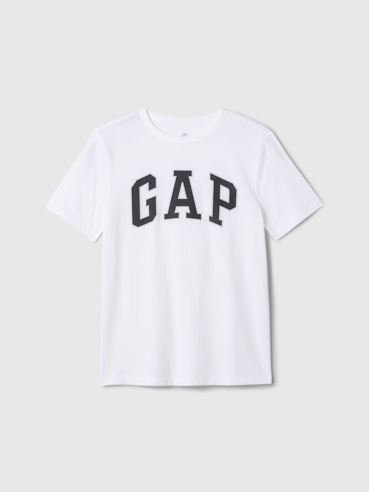 Gap White Logo Short Sleeve Crew Neck T-Shirt (4-13yrs) - Image 1 of 2 Gap White Logo Short Sleeve Crew Neck T-Shirt (4-13yrs) - Image 1 of 2