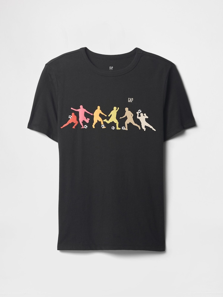 Gap Black Logo Short Sleeve Crew Neck Graphic T-Shirt (4-13yrs) - Image 1 of 3