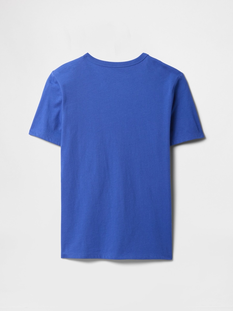 Blauw - Gap Logo T-shirt met korte mouwen en ronde hals (4 - 13 jr) - Image 2 of 3