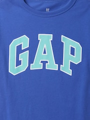 Blauw - Gap Logo T-shirt met korte mouwen en ronde hals (4 - 13 jr) - Image 3 of 3