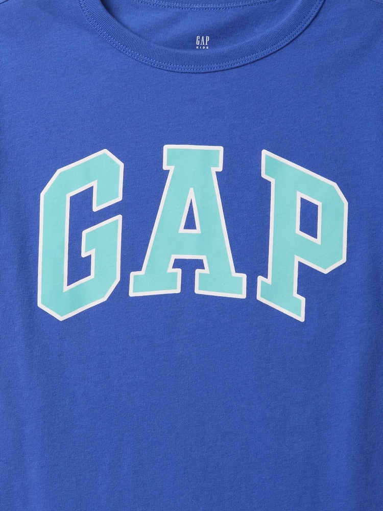 Blauw - Gap Logo T-shirt met korte mouwen en ronde hals (4 - 13 jr) - Image 3 of 3