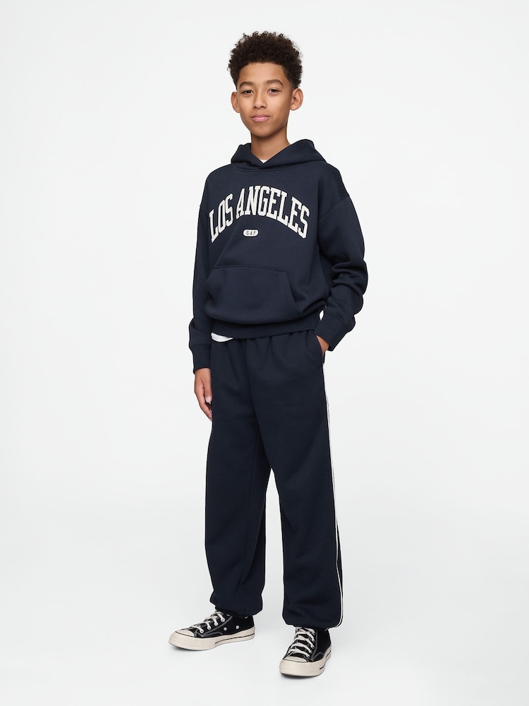 Azul marino - Pantalones de chándal suaves con forro polar y logo de estilo vintage de Gap (4-13 años) - Imagen 2 de 5