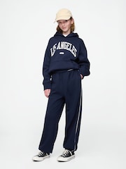 Azul marino - Pantalones de chándal suaves con forro polar y logo de estilo vintage de Gap (4-13 años) - Imagen 3 de 5