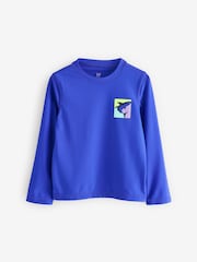 Синий - Gap Long Sleeve Swim Rash Guard (4-13yrs) - Изображение 1 из 4