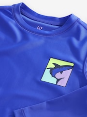 Синий - Gap Long Sleeve Swim Rash Guard (4-13yrs) - Изображение 3 из 4